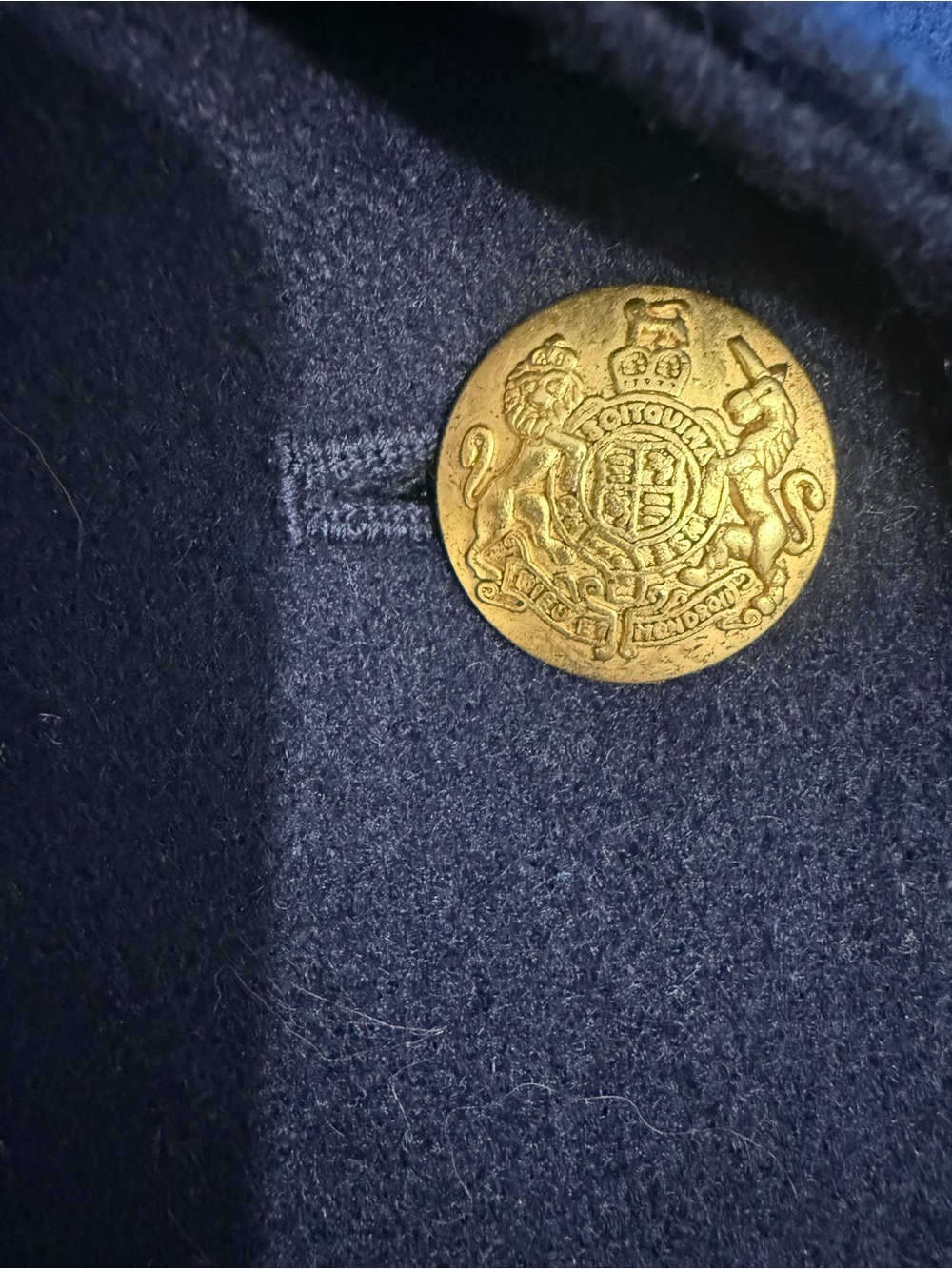 J.Crew Factory Classic Double-Breasted Navy Wool Blend Peacoat Size 8 - Picture 5 of 9